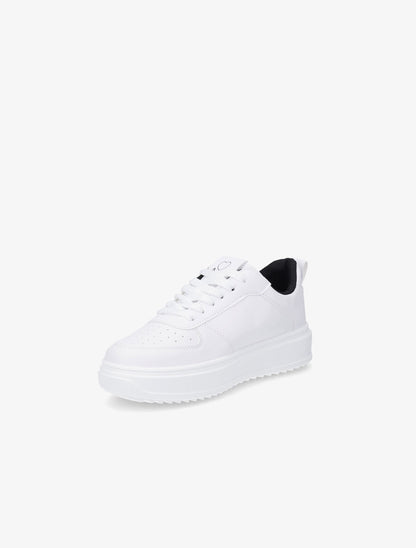 Sneakers en simili à motif coeur - Noir - 3