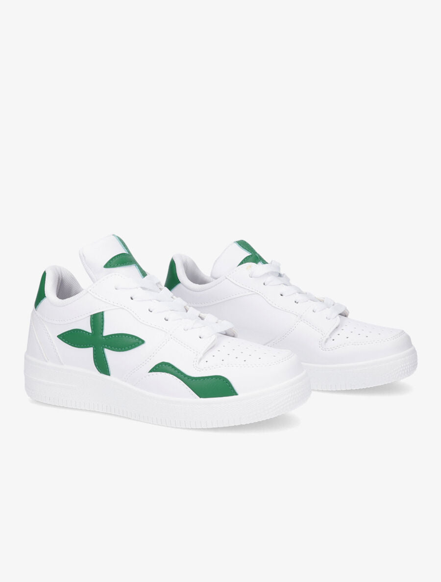 Baskets en simili à motif graphique - Vert/blanc - 4