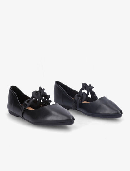 Ballerines à chaîne décorative - Noir - 4