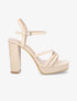 Sandales hautes à plateforme en suédine - Beige - 1