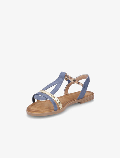 Nu-pieds fantaisie à bride léopard - Bleu - 3
