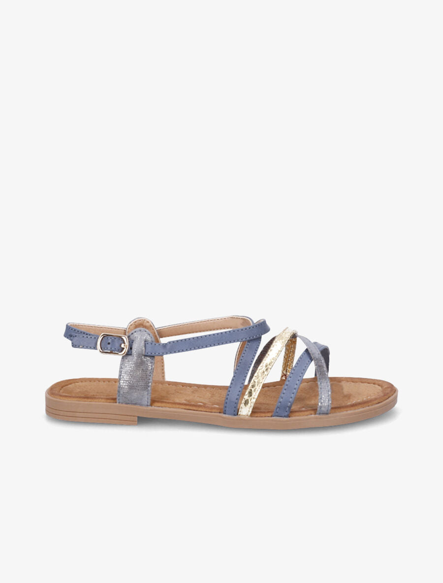 Nu-pieds entrelacés et irisés - Bleu - 5