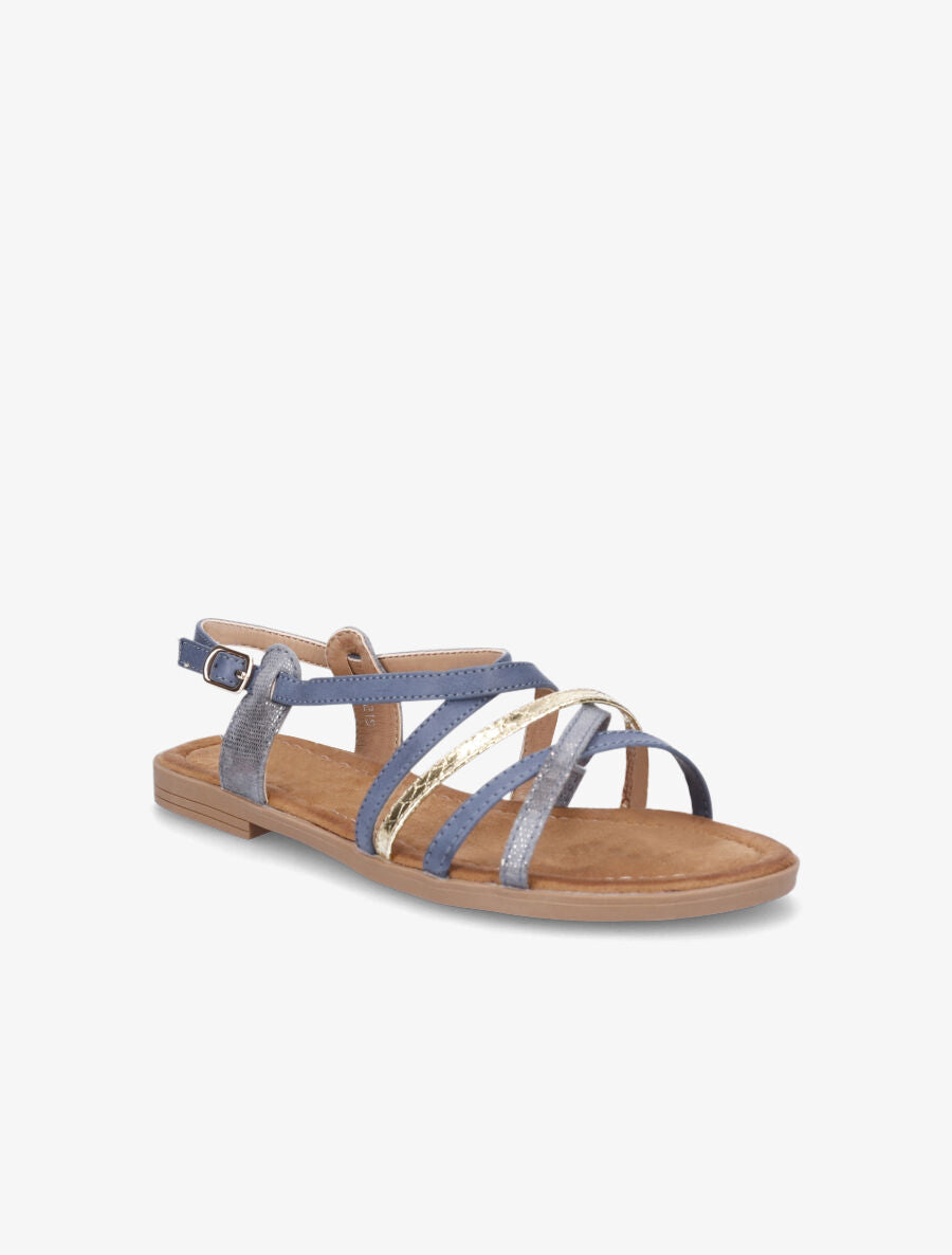 Nu-pieds entrelacés et irisés - Bleu - 2