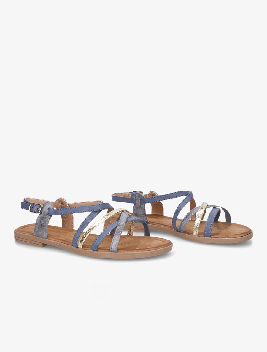 Nu-pieds entrelacés et irisés - Bleu - 4
