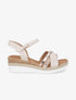 Sandales irisées à brides strassées et irisées - Beige - 1