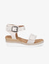 Sandales compensées irisées à scratch - Beige - 5