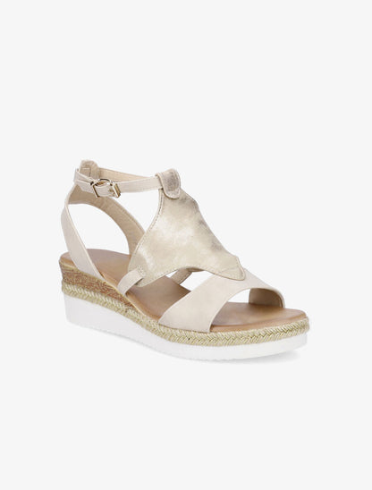 Sandales compensées fantaisies - Beige - 2