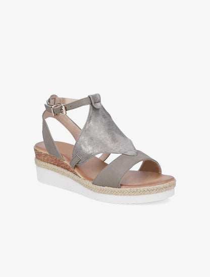 Sandales compensées fantaisies - Taupe - 2