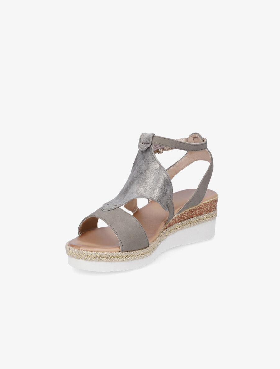 Sandales compensées fantaisies - Taupe - 3