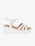 Sandales compensées irisées à brides croisées - Blanc - 5