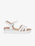 Sandales compensées bride fantaisie croco - Blanc - 1