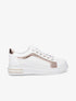 Sneakers en simili perforés à bandes pailletées - Rose gold - 5