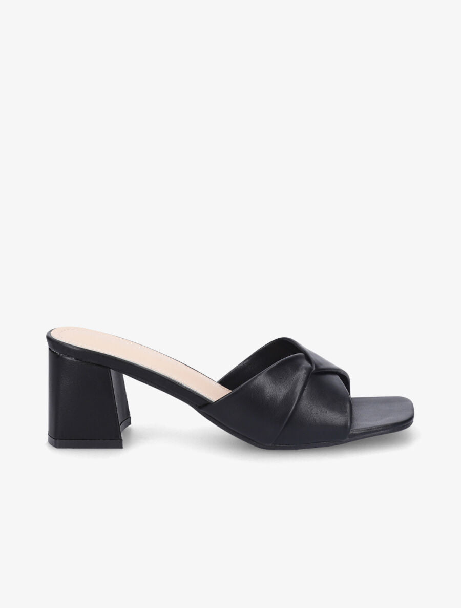 Mules croisées en simili - Noir - 5