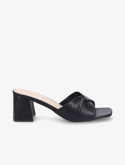 Mules croisées en simili - Noir - 5