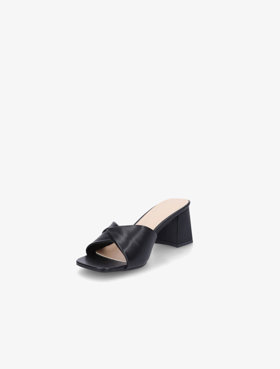 Mules croisées en simili - Noir - 3