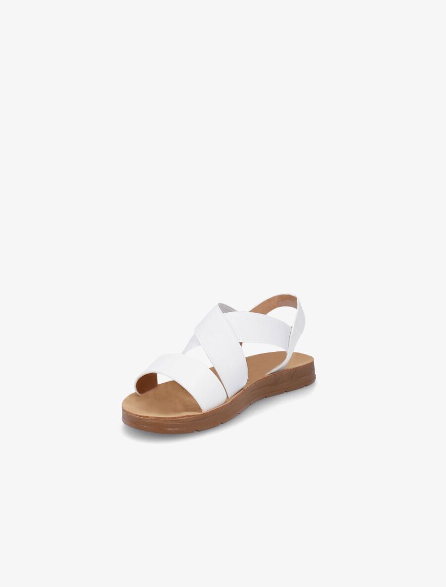 Nu-pieds à brides croisées élastiquées - Blanc - 3