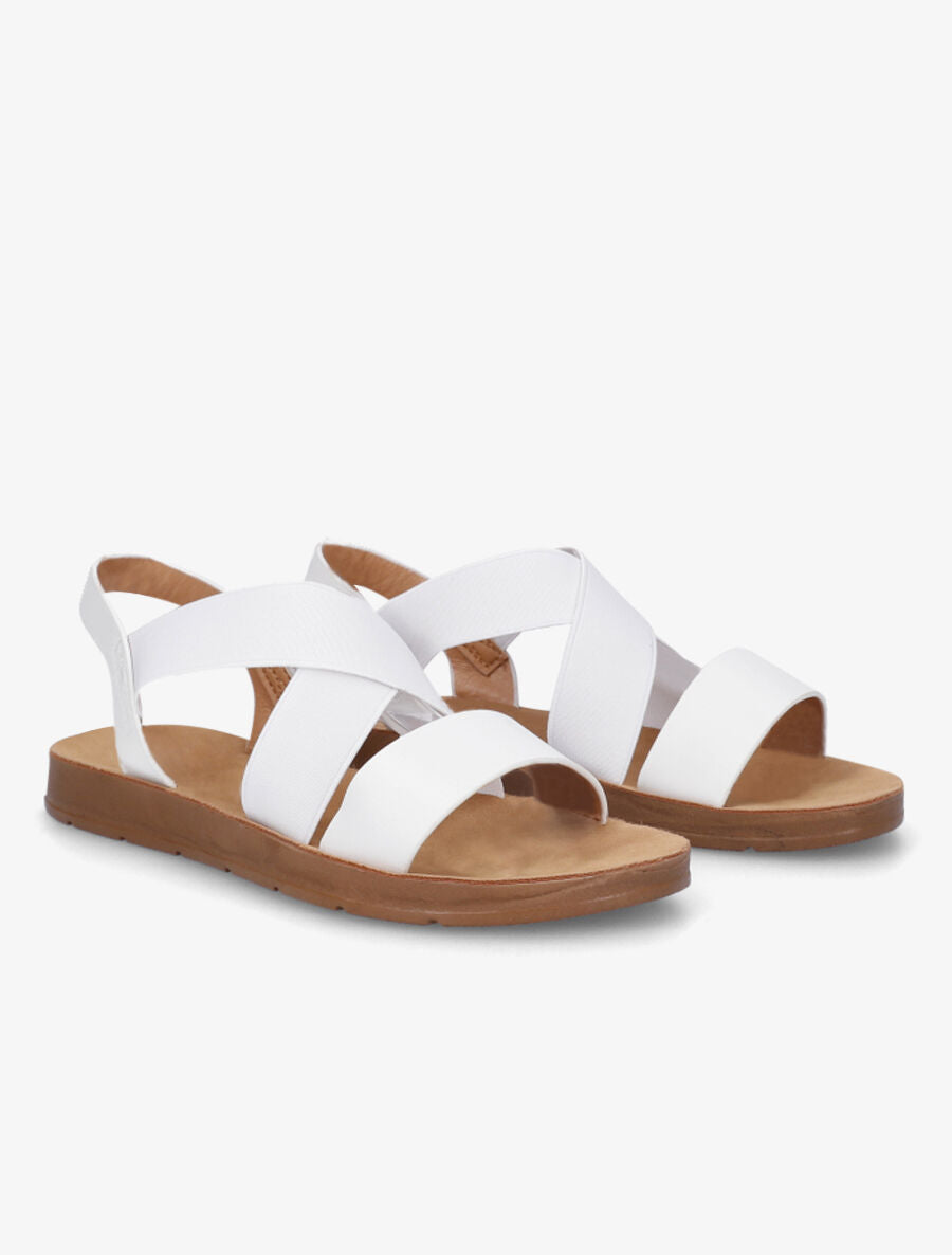 Nu-pieds à brides croisées élastiquées - Blanc - 4