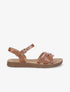 Nu-pieds à brides croisées effet python - Camel - 1