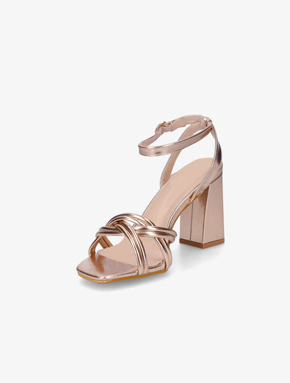 Sandales en simili à talon - Rose gold - 3