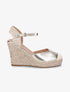 Compensées style espadrilles bi-matière - Or - 1