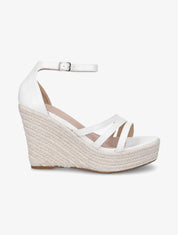 Sandales compensées style espadrilles - Blanc - 1