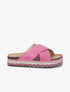Claquettes à ganses croisées et semelle stylisée - Fuschia - 1