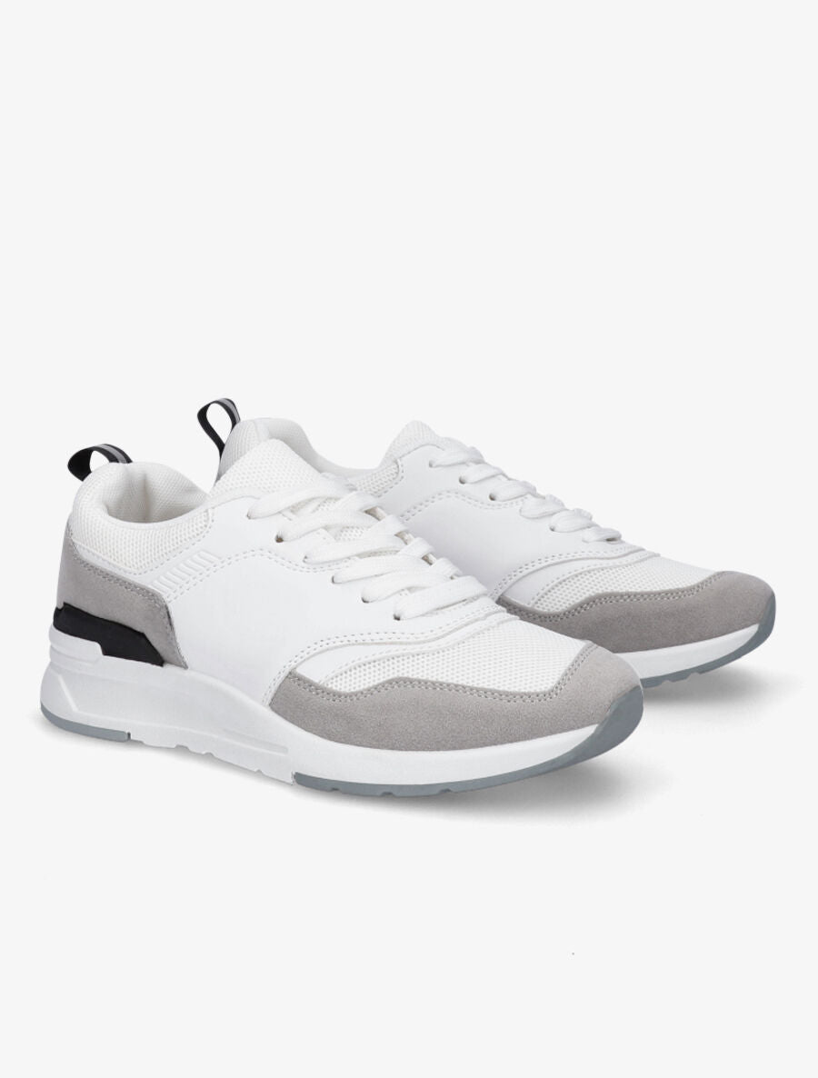Baskets en suédine et simili - Gris - 4