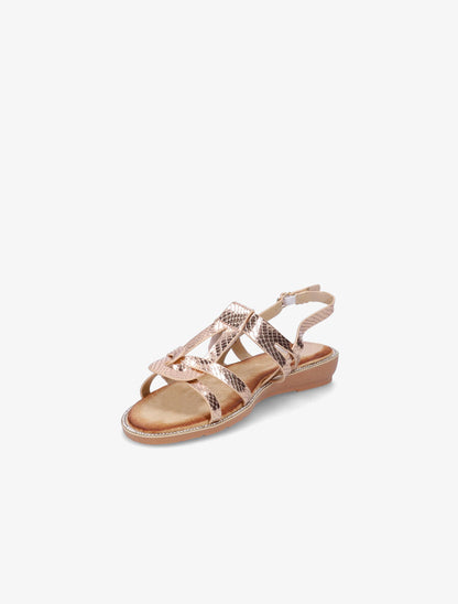 Nu-pieds à semelle ornée de strass - Rose gold - 3