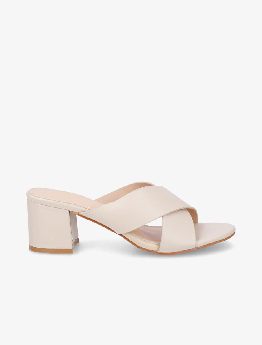 Mules à brides croisées - Beige - 1