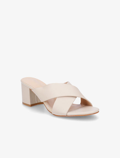 Mules à brides croisées - Beige - 2