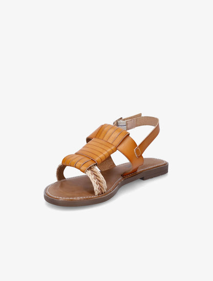 Nu-pieds à tresse en raphia - Ocre - 3