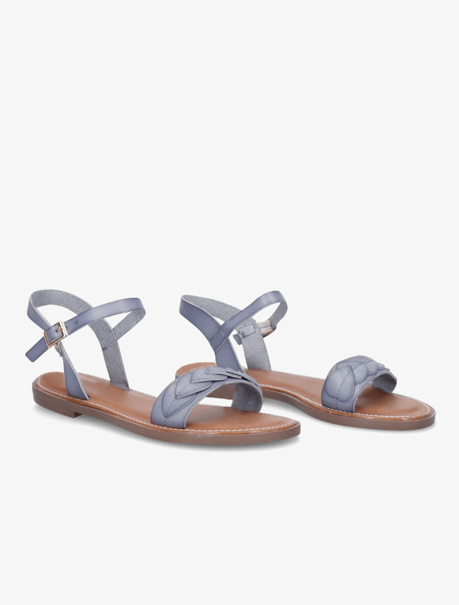 Nu-pieds à bride style écailles - Bleu - 4