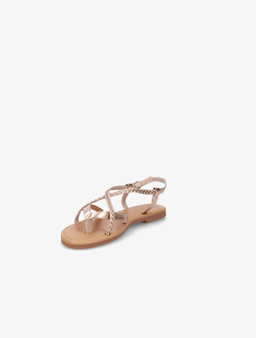 Nu-pieds croisés et tressés - Rose gold - 4