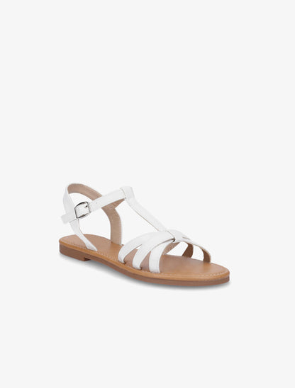 Nu-pieds croisés effet croco - Blanc - 2