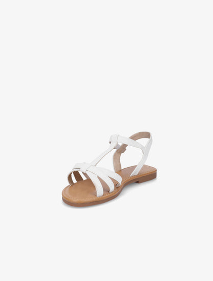 Nu-pieds croisés effet croco - Blanc - 3