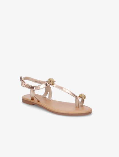 Nu-pieds à bijoux en strass - Rose gold - 2