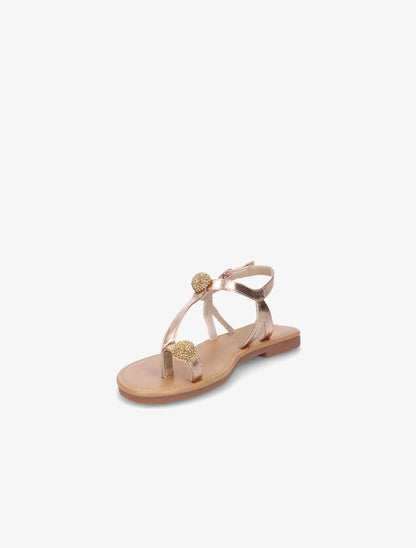 Nu-pieds à bijoux en strass - Rose gold - 3