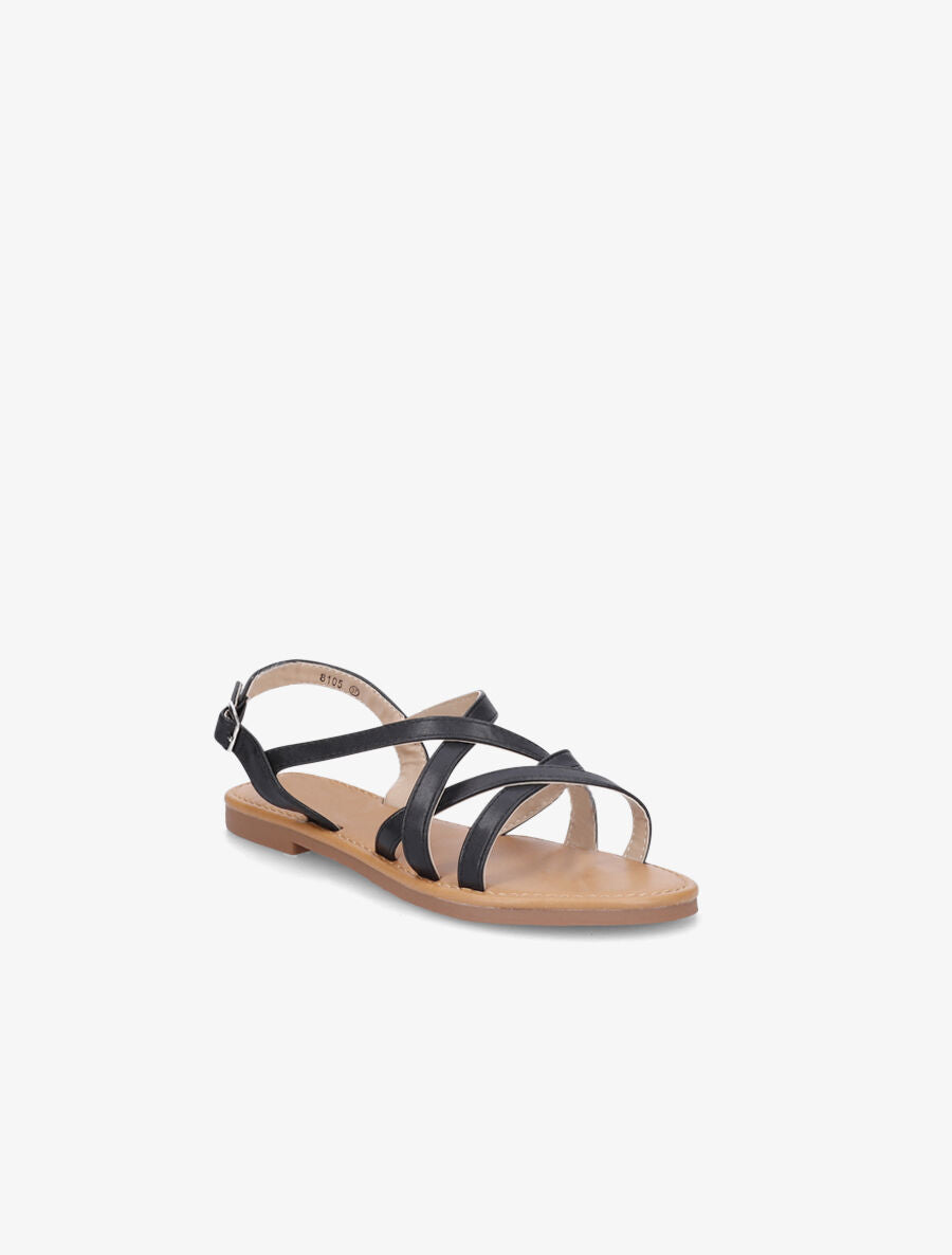 Nu-pieds brides entrelacées - Noir - 3