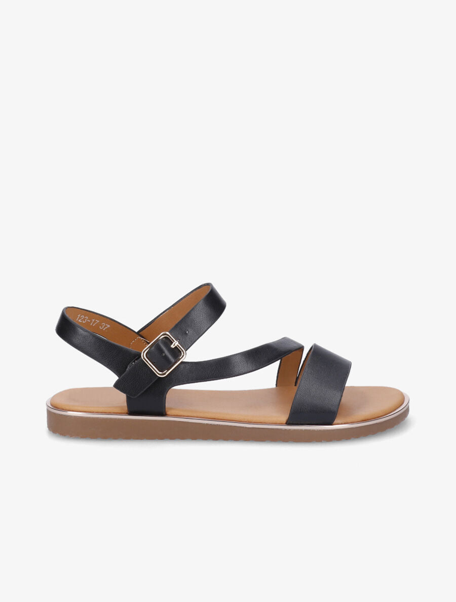 Nu-pieds à brides asymétriques - Noir - 5
