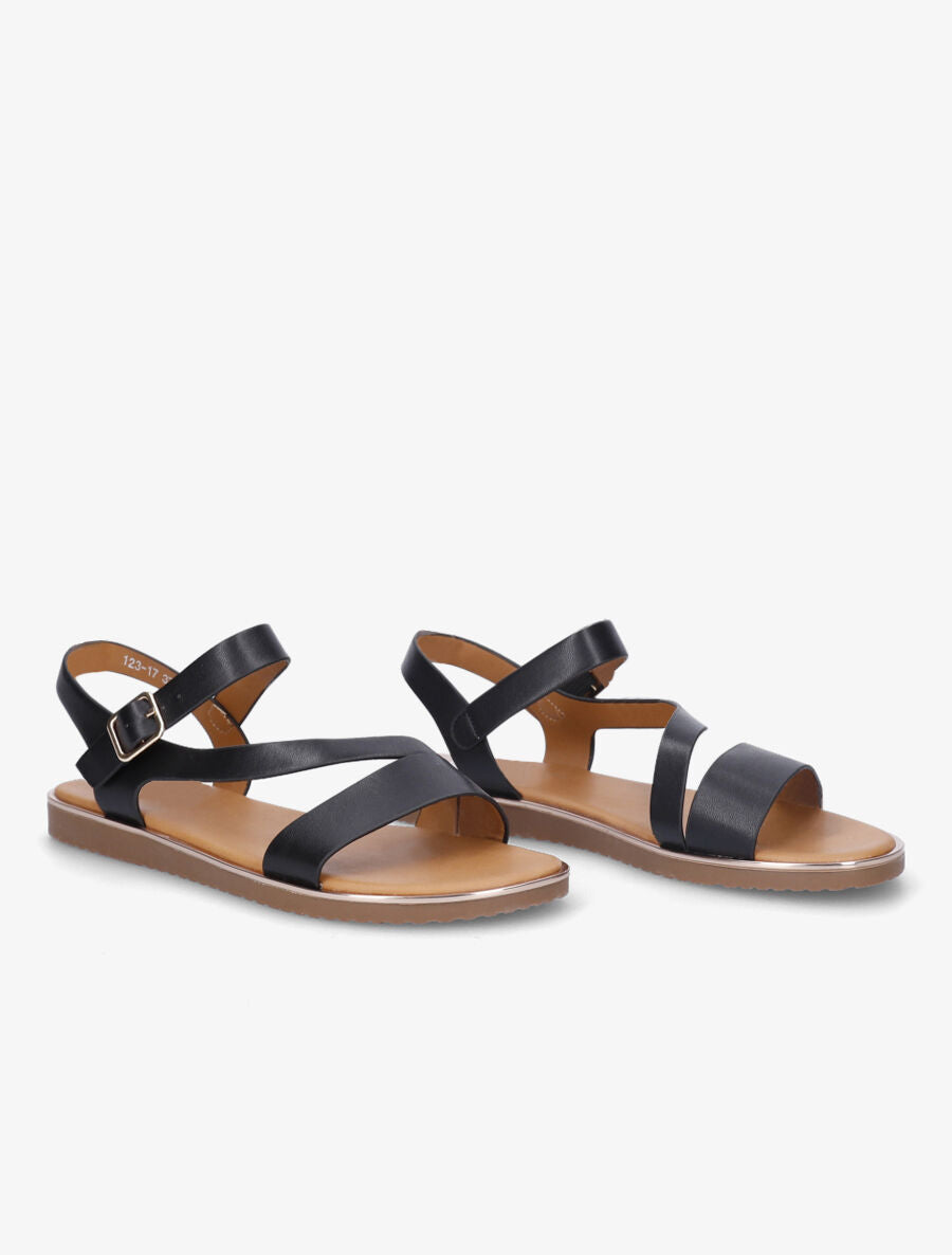 Nu-pieds à brides asymétriques - Noir - 4