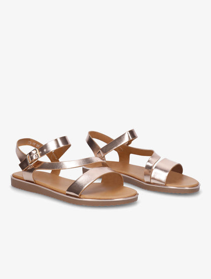 Nu-pieds à brides asymétriques - Rose gold - 4