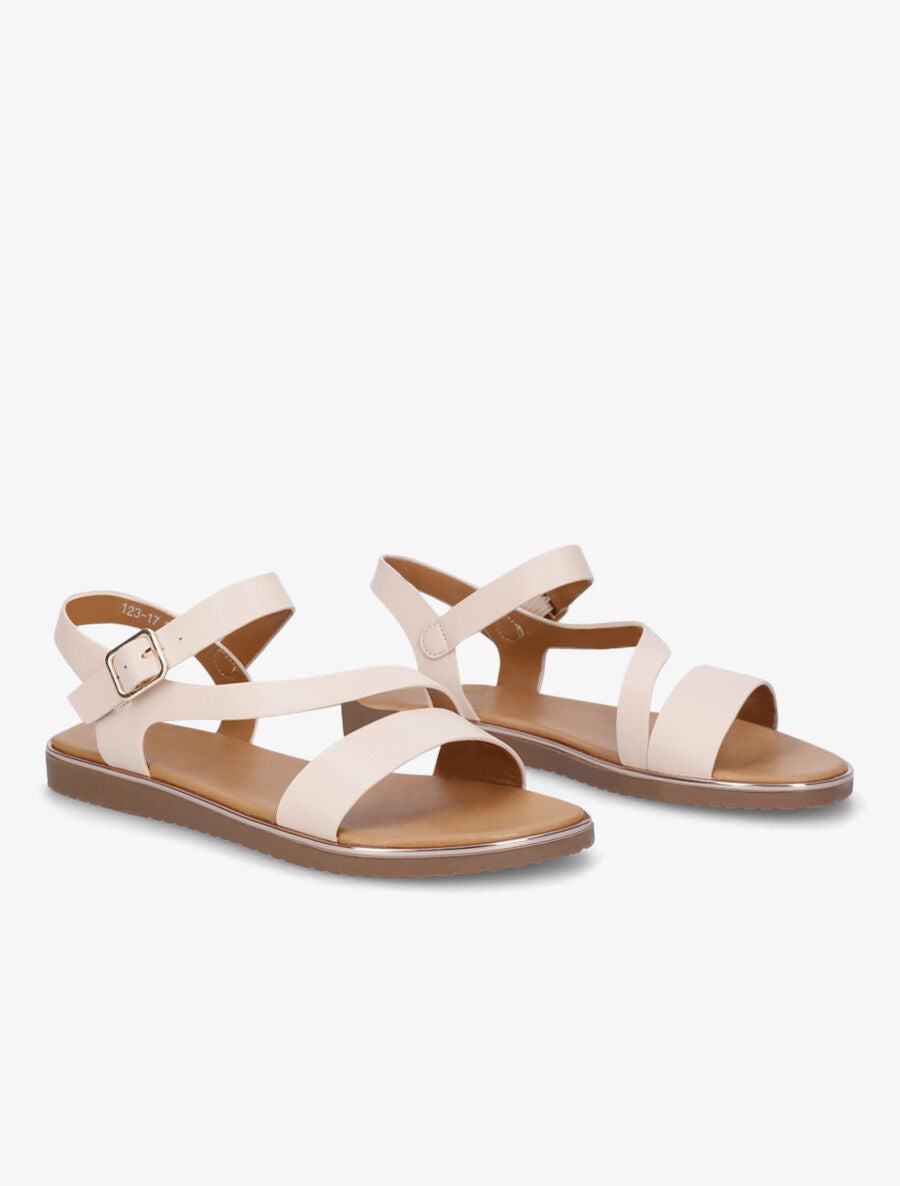 Nu-pieds à brides asymétriques - Beige - 4
