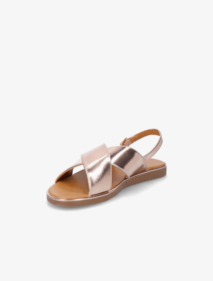 Nu-pieds croisés en simili - Rose gold - 3