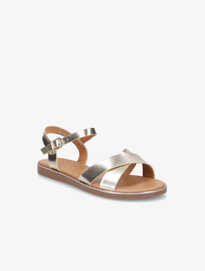 Nu-pieds basiques croisés - Or - 2