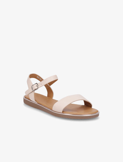 Nu-pieds basiques en simili - Beige - 2