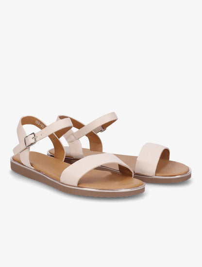 Nu-pieds basiques en simili - Beige - 4
