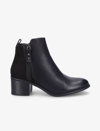 Bottines à talons à bouts ronds - Noir - 2