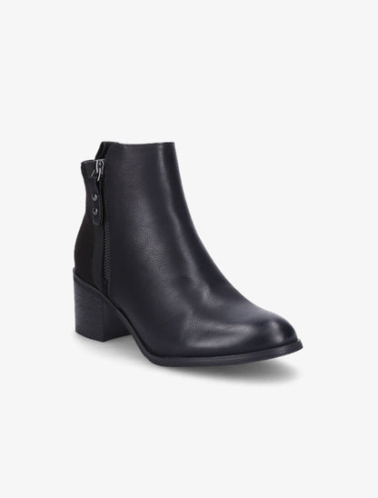 Bottines à talons à bouts ronds - Noir - 3