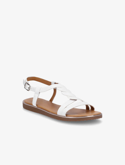 Nu-pieds en simili torsadé - Blanc - 2