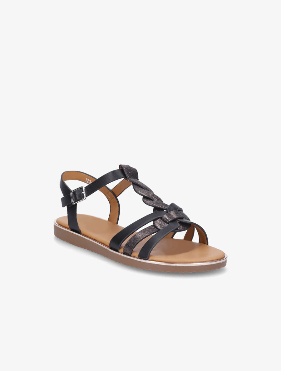 Nu-pieds torsadés et irisés - Noir - 2
